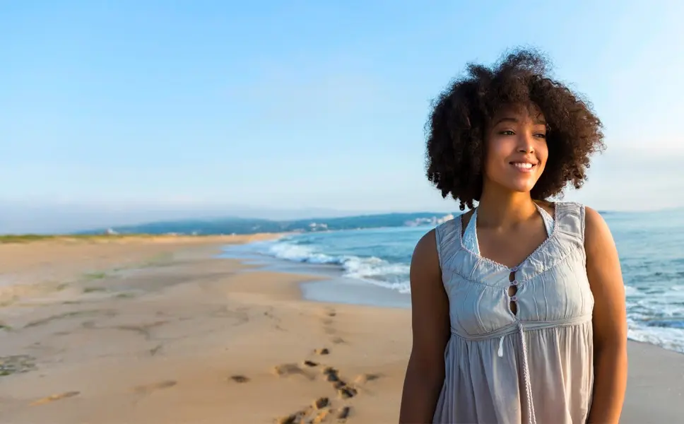 woman on beach
